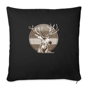 Cerf - Housse de coussin décorative 45 x 45 cm - noir - Devant
