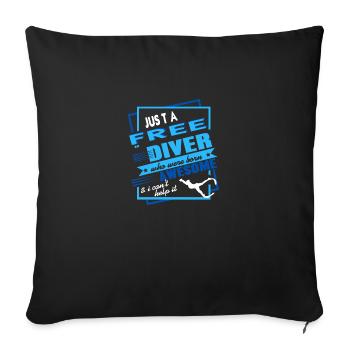 Idée cadeau Freediver géniale - Housse de coussin décorative 45 x 45 cm - noir - Devant