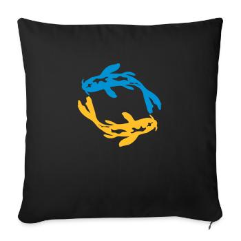 Design Nishikigoi Koi Circle - Sofa pillowcase 17,3'' x 17,3'' (45 x 45 cm) - black - Front