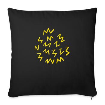 Lightning Yellow Storm and Energy - Sofa pillowcase 17,3'' x 17,3'' (45 x 45 cm) - black - Front