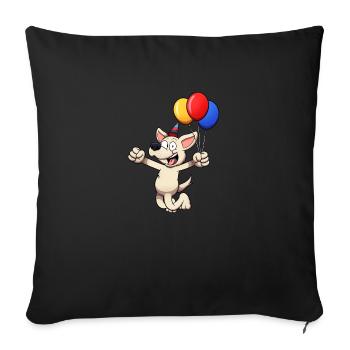 Le chien Labrador célèbre son anniversaire - Housse de coussin décorative 45 x 45 cm - noir - Devant