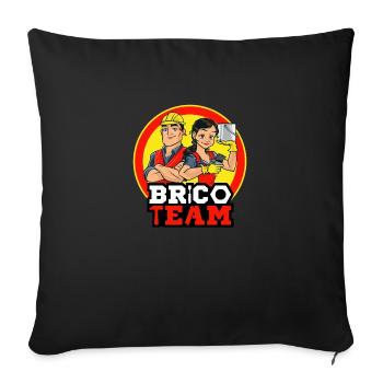 BRICO TEAM - Sofa pillowcase 17,3'' x 17,3'' (45 x 45 cm) - black - Front