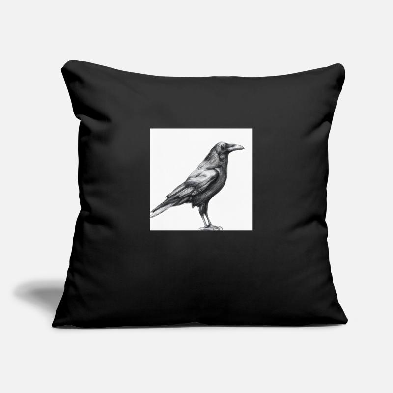 Drawn Raven Sofa pillowcase 17,3'' x 17,3'' (45 x 45 cm)