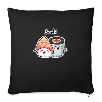 Câliner des sushis sucrés - Housse de coussin décorative 45 x 45 cm - noir - Devant