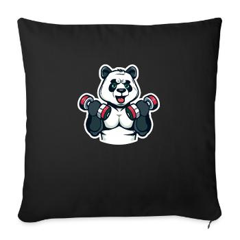 Pumping Panda - Sofa pillowcase 17,3'' x 17,3'' (45 x 45 cm) - black - Front