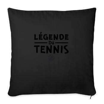 légende du tennis - Housse de coussin décorative 45 x 45 cm - noir - Devant