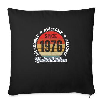 amazing since 1976 - anniversary - Sofa pillowcase 17,3'' x 17,3'' (45 x 45 cm) - black - Front