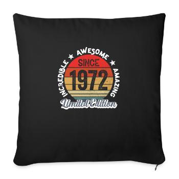 amazing since 1972 - anniversary - Sofa pillowcase 17,3'' x 17,3'' (45 x 45 cm) - black - Front