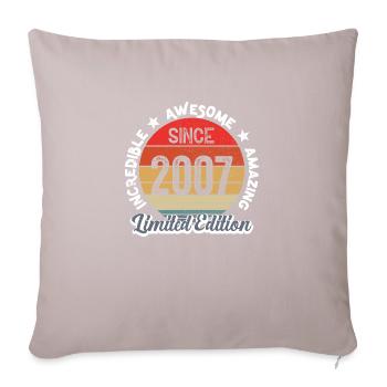 amazing since 2007 - anniversaire - Housse de coussin décorative 45 x 45 cm - taupe clair - Devant
