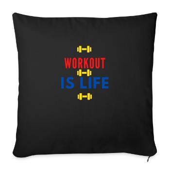 Workout - Sofa pillowcase 17,3'' x 17,3'' (45 x 45 cm) - black - Front
