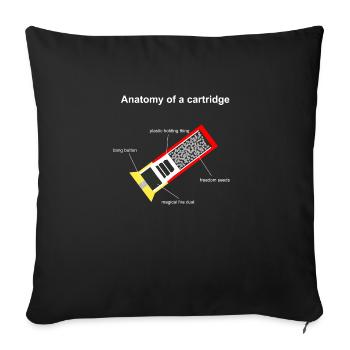 Anatomy of a cartridge funny color - Housse de coussin décorative 45 x 45 cm - noir - Devant