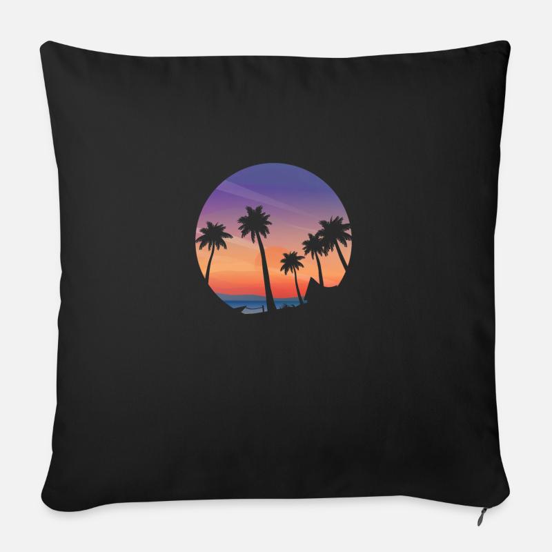 Abendsonne am Strand - Sofakissenbezug 45 x 45 cm - Schwarz