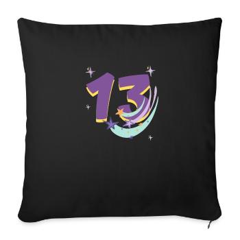 13th Anniversary (13-year gift) - Sofa pillowcase 17,3'' x 17,3'' (45 x 45 cm) - black - Front