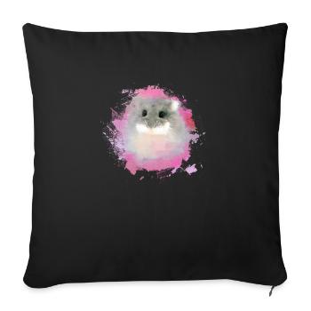 dwarf hamster,hamster,colorful,graffiti,painting,pink - Sofa pillowcase 17,3'' x 17,3'' (45 x 45 cm) - black - Front
