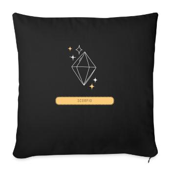 Signe du zodiaque Vêtements Scorpion etc. avec diamant - Housse de coussin décorative 45 x 45 cm - noir - Devant