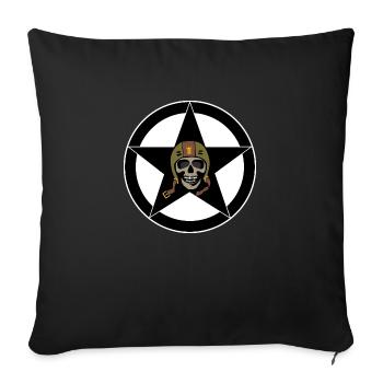 Bobber style skull, ideal for bikers! - Sofa pillowcase 17,3'' x 17,3'' (45 x 45 cm) - black - Front