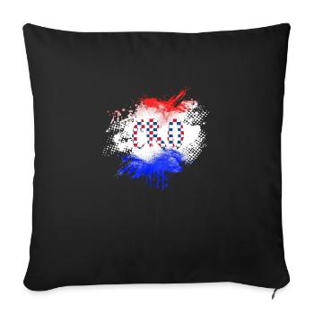 Croatia Croatian Hrvatska Croatia Croats torcida - Sofa pillowcase 17,3'' x 17,3'' (45 x 45 cm) - black - Front