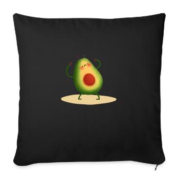 Avocat fort super mignon - Housse de coussin décorative 45 x 45 cm - noir - Devant