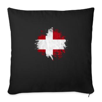Danemark copenhague drapeau danois scandinavie - Housse de coussin décorative 45 x 45 cm - noir - Devant