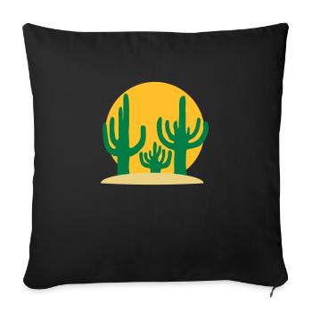 Sun 3 Cactus Desert - Sofa pillowcase 17,3'' x 17,3'' (45 x 45 cm) - black - Front