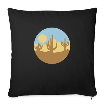 Sun Desert Landscape Silhouette - Sofa pillowcase 17,3'' x 17,3'' (45 x 45 cm) - black - Front