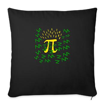 Pi Green and Yellow Flashes Maths Engineer Science - Sofa pillowcase 17,3'' x 17,3'' (45 x 45 cm) - black - Front