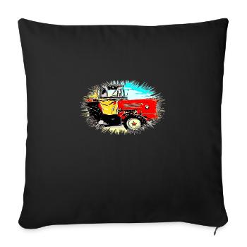 Tractor - Sofa pillowcase 17,3'' x 17,3'' (45 x 45 cm) - black - Front