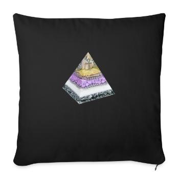 Pyramide d’Ankh / Protection / Vie éternelle - Housse de coussin décorative 45 x 45 cm - noir - Devant