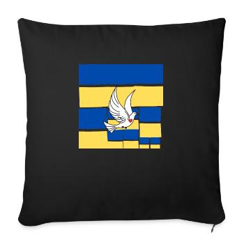 Ukraine Frieden Frieden Flagge Taube Friedenflagge - Sofakissenbezug 45 x 45 cm - Schwarz - Vorne