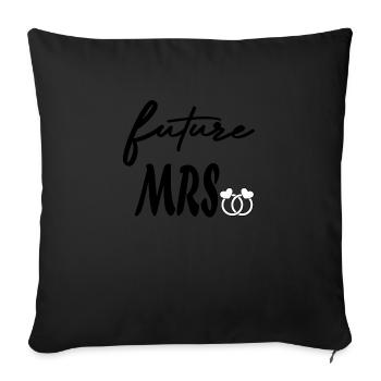 Future Mrs T Shirt Femmes Chemise De Mariage. - Housse de coussin décorative 45 x 45 cm - noir - Devant