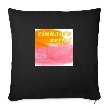 einkaufszettel - Sofakissenbezug 45 x 45 cm - Schwarz - Vorne