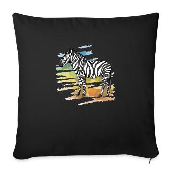 Zèbre - Housse de coussin décorative 45 x 45 cm - noir - Devant