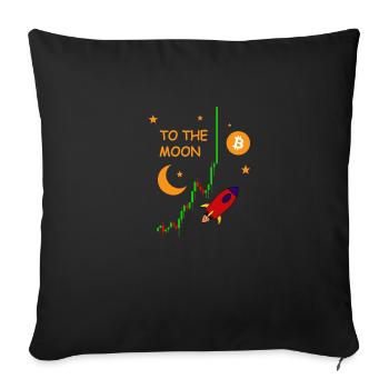 Bitcoin To The Moon - Sofa pillowcase 17,3'' x 17,3'' (45 x 45 cm) - black - Front