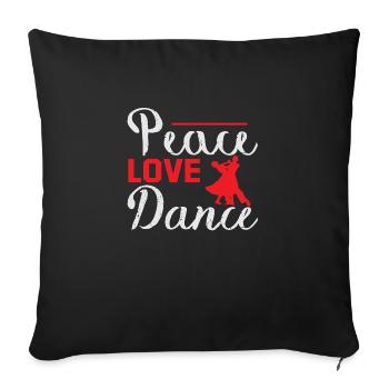 Danse de l’amour de la paix - Housse de coussin décorative 45 x 45 cm - noir - Devant