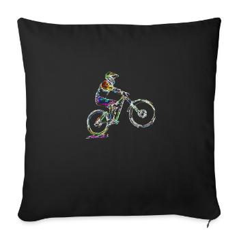 MTB Mountainbike - Sofakissenbezug 45 x 45 cm - Schwarz - Vorne