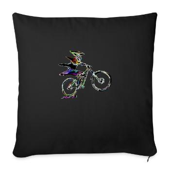 MTB Mountainbike - Sofakissenbezug 45 x 45 cm - Schwarz - Vorne