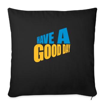 Bonne journée - Housse de coussin décorative 45 x 45 cm - noir - Devant