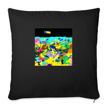 was in ukraine - Sofa pillowcase 17,3'' x 17,3'' (45 x 45 cm) - black - Front