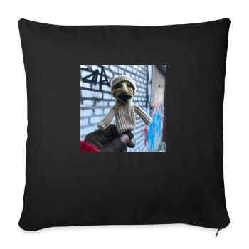 puppet knitted out of wool - Sofa pillowcase 17,3'' x 17,3'' (45 x 45 cm) - black - Front