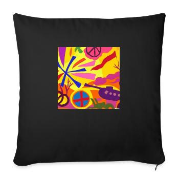 Was in Ukraine - Sofa pillowcase 17,3'' x 17,3'' (45 x 45 cm) - black - Front