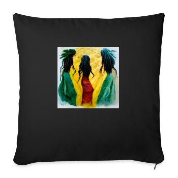 Festival de reggae en jamaïque sur la plage - Housse de coussin décorative 45 x 45 cm - noir - Devant