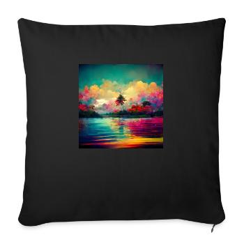 colorful paradise - Sofa pillowcase 17,3'' x 17,3'' (45 x 45 cm) - black - Front