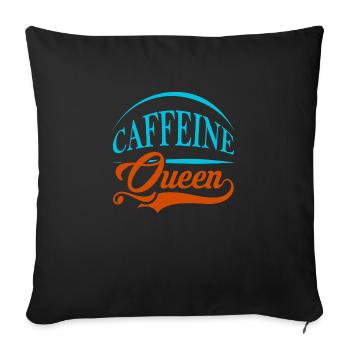 Reine de la caféine - Housse de coussin décorative 45 x 45 cm - noir - Devant