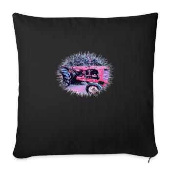 Tractor - Sofa pillowcase 17,3'' x 17,3'' (45 x 45 cm) - black - Front