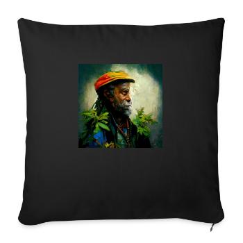 Rastafari Rauche Unkrautmalerei - Sofakissenbezug 45 x 45 cm - Schwarz - Vorne