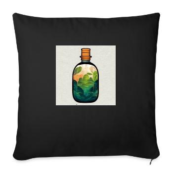 Garden in a bottle - Sofa pillowcase 17,3'' x 17,3'' (45 x 45 cm) - black - Front