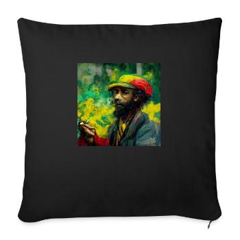 Rastafari Rauche Unkrautmalerei - Sofakissenbezug 45 x 45 cm - Schwarz - Vorne
