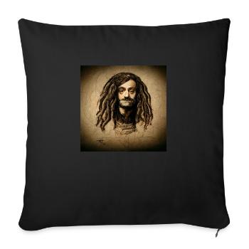 Rastaman Da Vinci -Stil - Sofakissenbezug 45 x 45 cm - Schwarz - Vorne