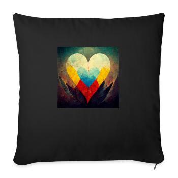 Amour de la paix et de l’unité - Housse de coussin décorative 45 x 45 cm - noir - Devant