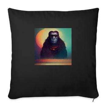 Stone monkeys - Sofa pillowcase 17,3'' x 17,3'' (45 x 45 cm) - black - Front